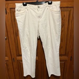 Ann Taylor Loft, cream white jeans, boyfriend style, sz 14.